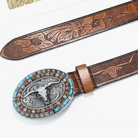 Western Cowboy Leather Belt main image 6